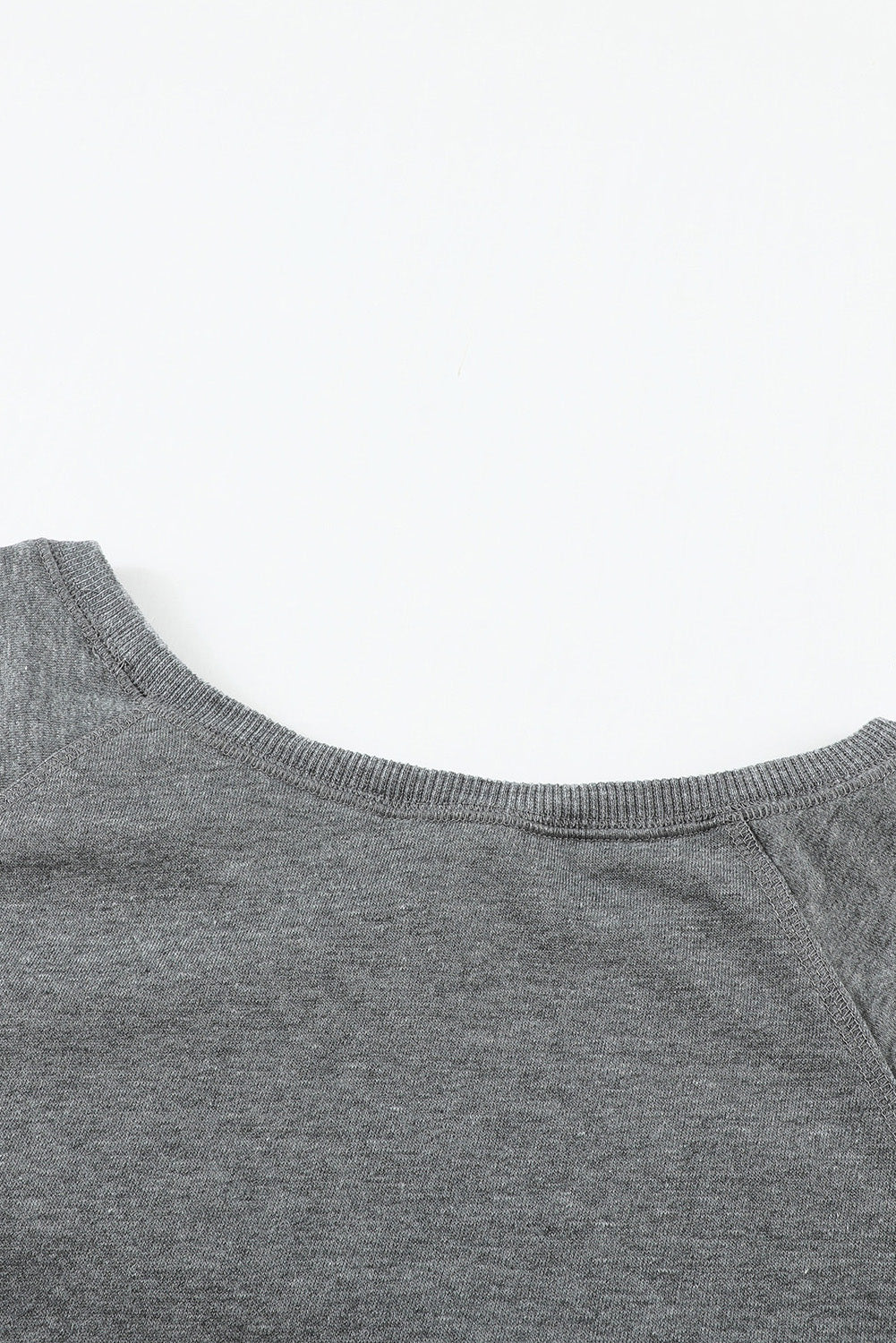 Gray French Terry Cotton Blend Pullover Sweatshirt