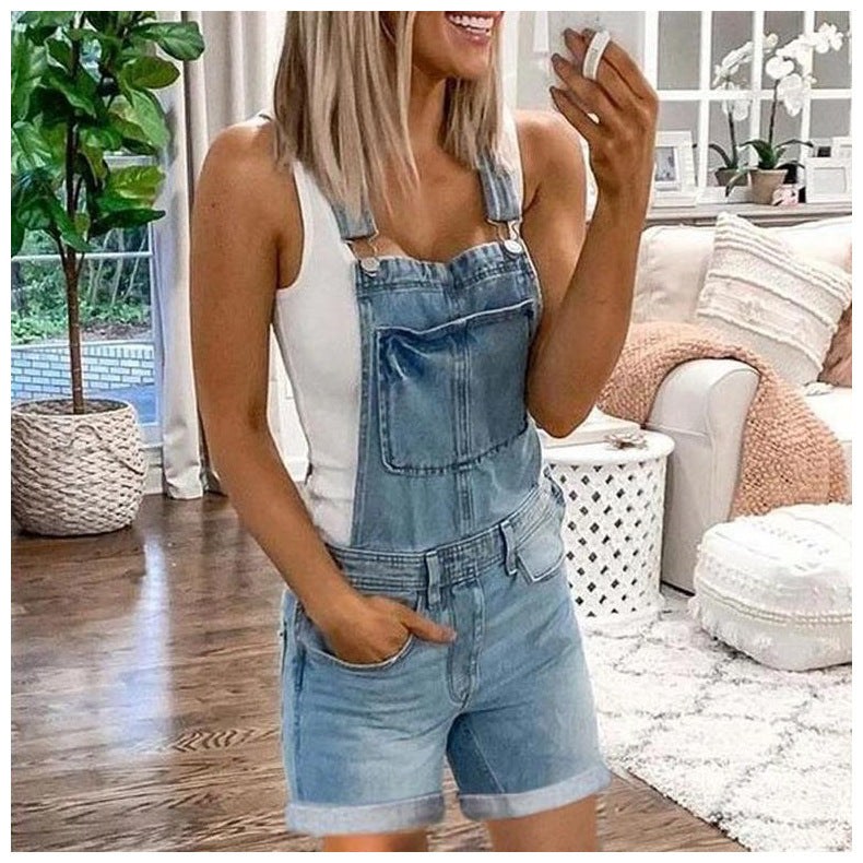 Denim Pocket Overalls