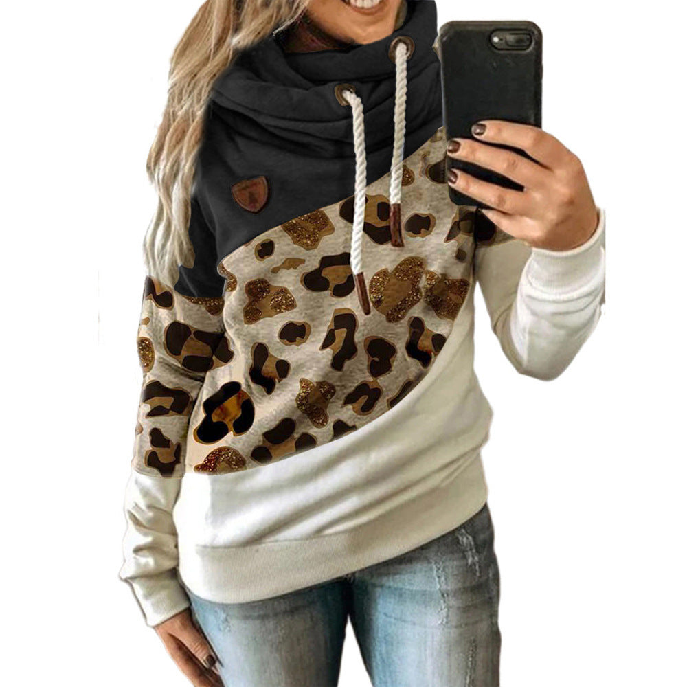 Leopard Print Hooded Sweatshirt