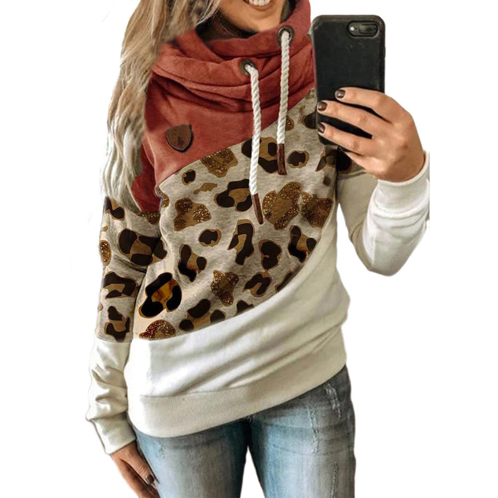 Leopard Print Hooded Sweatshirt