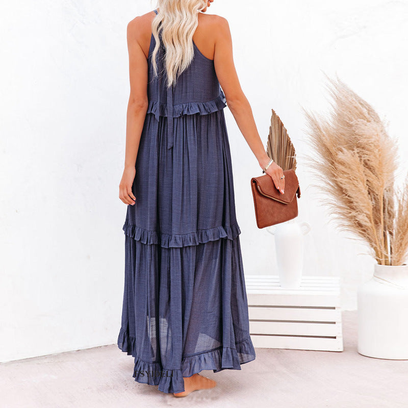 Pleated Sleeveless Dress