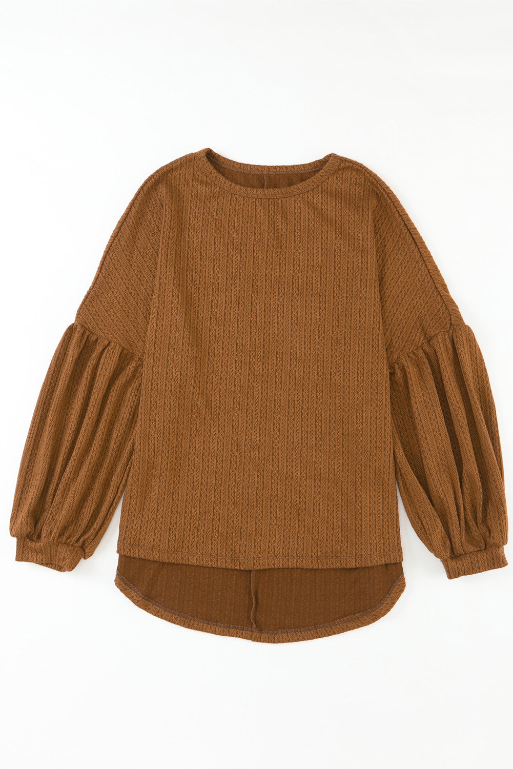 Knit Jacquard Puffy Long Sleeve Top