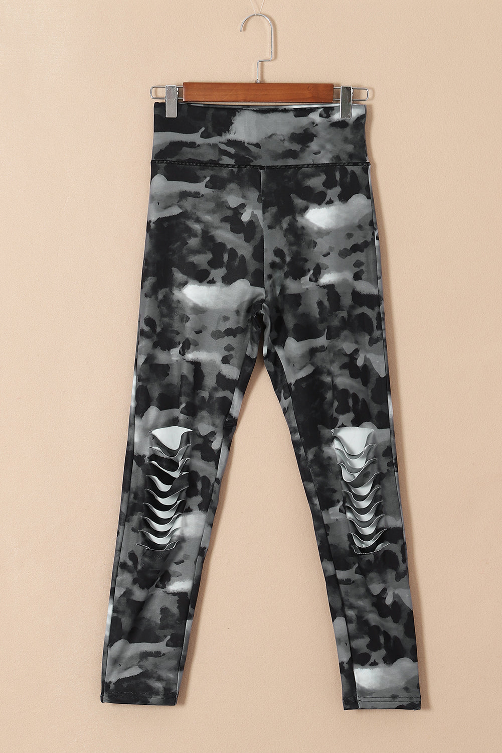 Leopard Animal Print Ripped Knee Leggings