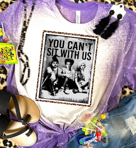 You Can't Sit With Us Purple Bleached Tee