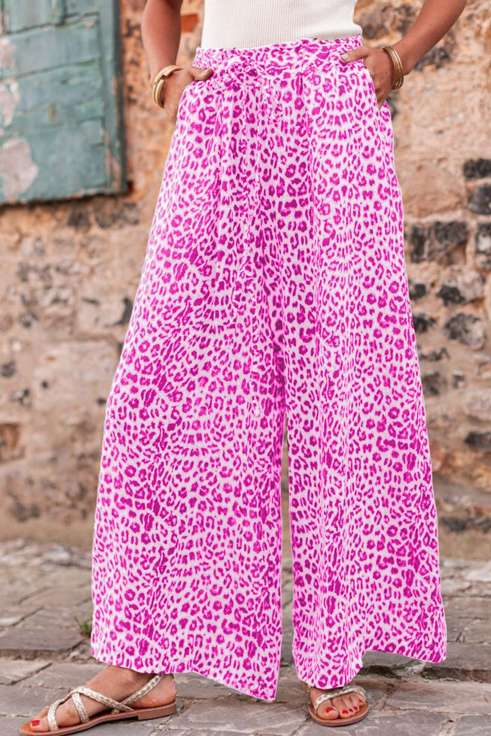 Boho Leopard Wide Leg Pants