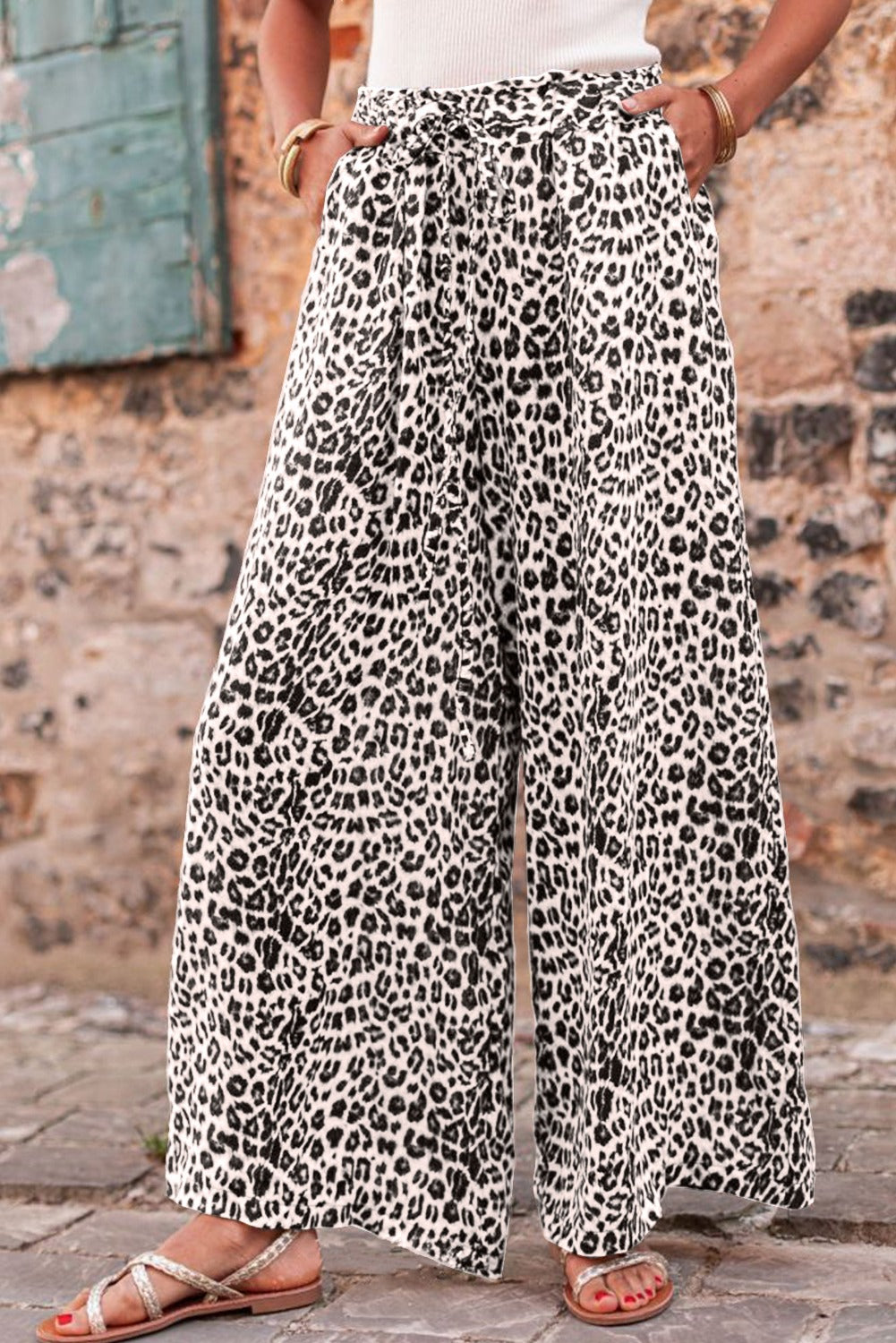 Boho Leopard Wide Leg Pants