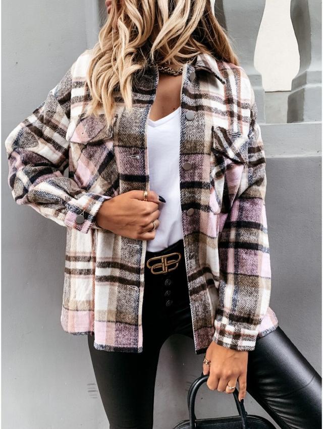 Long Sleeve Vintage Plaid Jacket