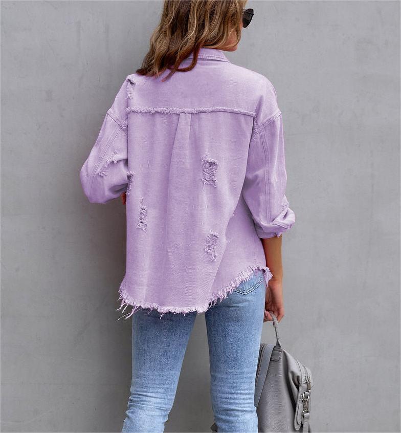 Loose Ripped Denim Jacket