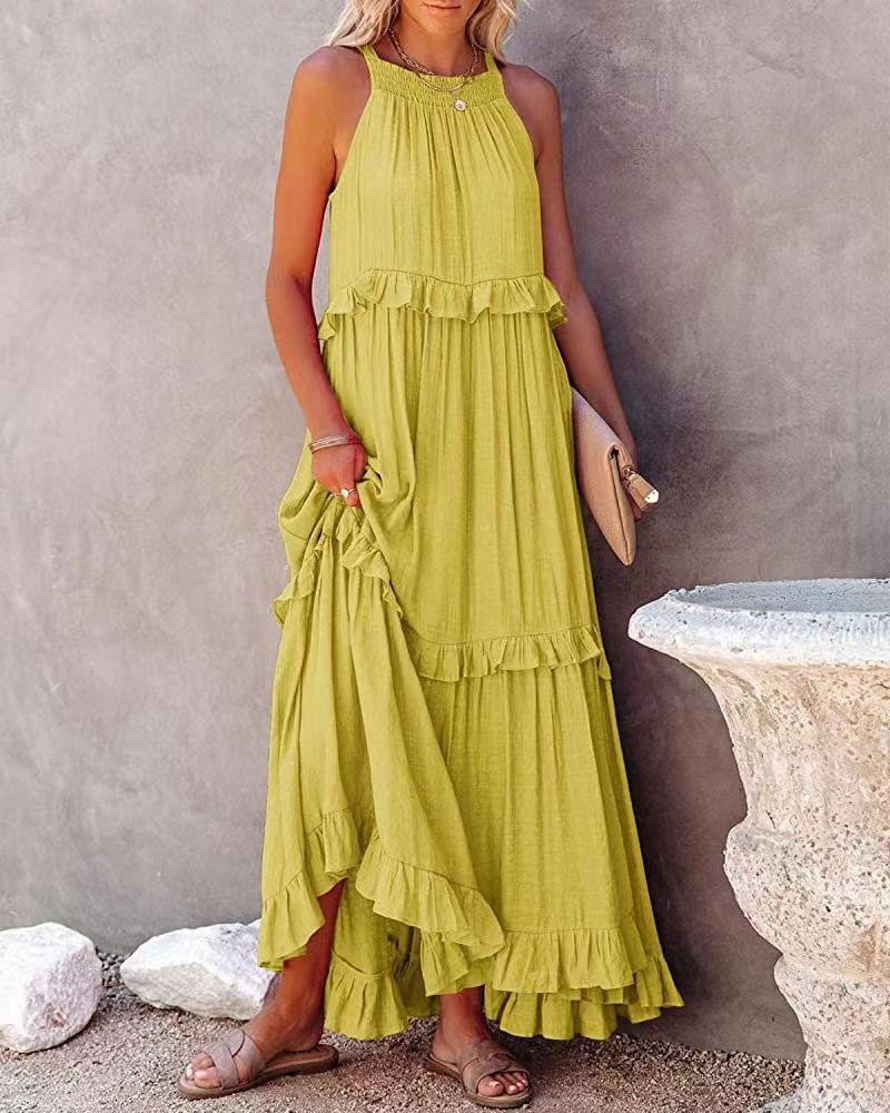 Pleated Sleeveless Dress