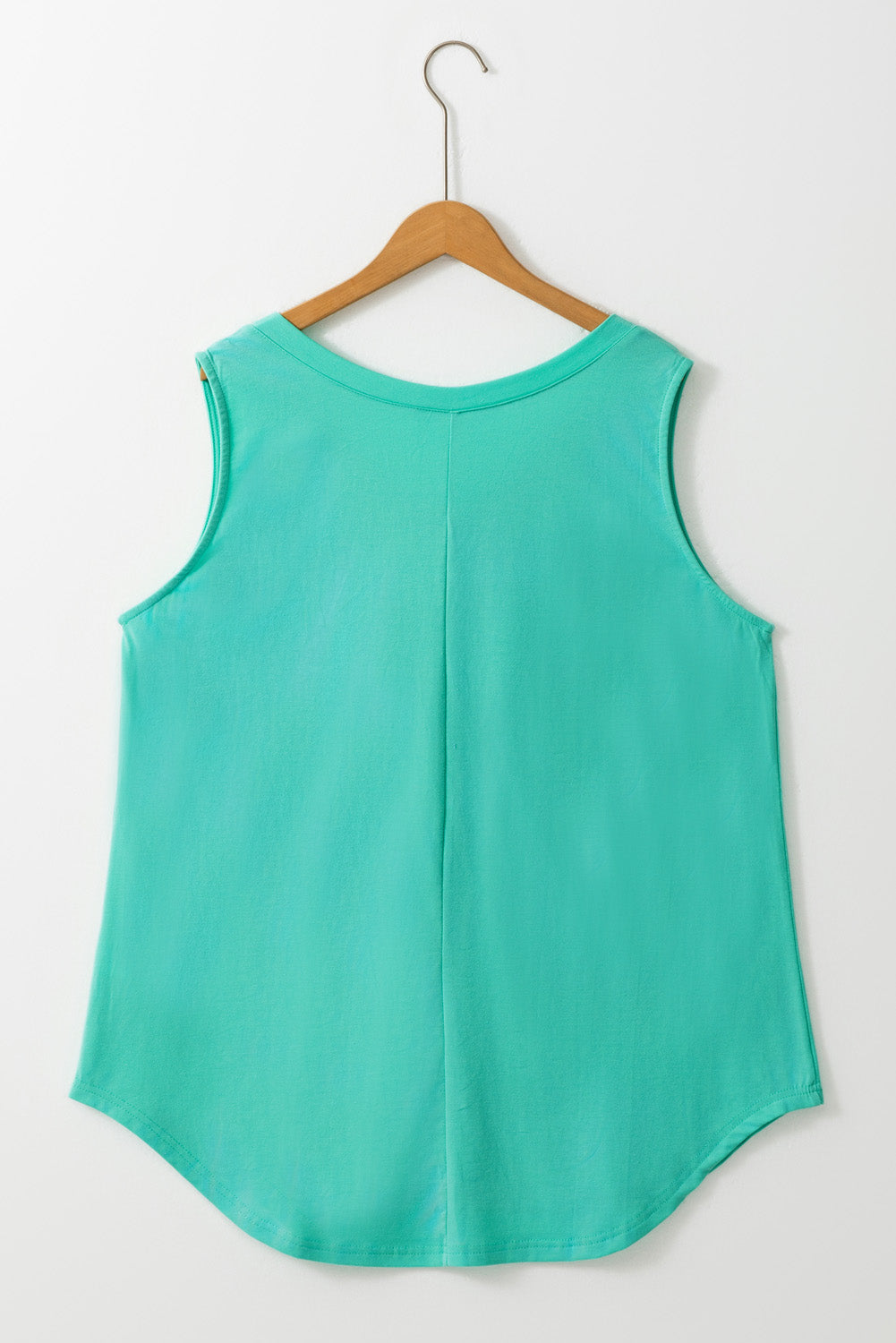 Mint Green V Neck Shift Plus Size Tank Top