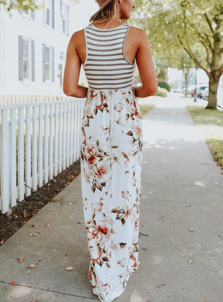 Printed Pocket Sleeveless Dress