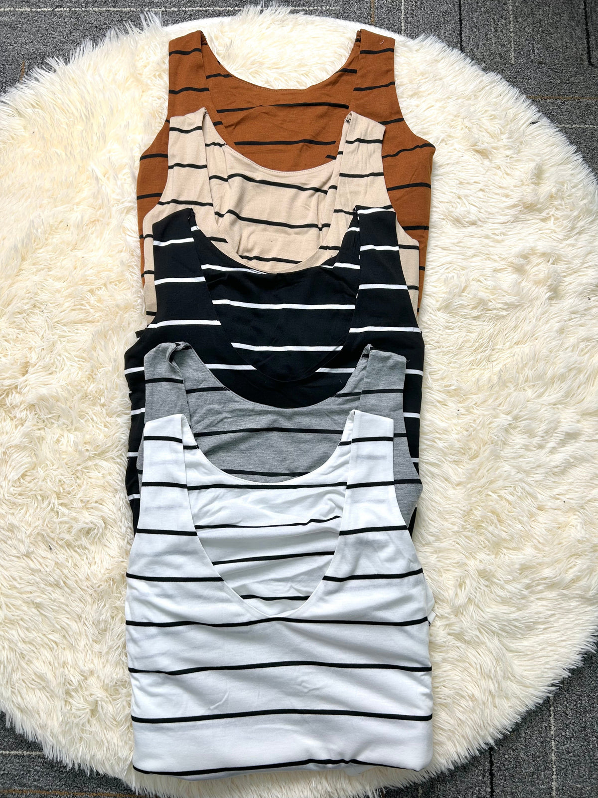 Stripe Print Open Back Sleeveless Dress