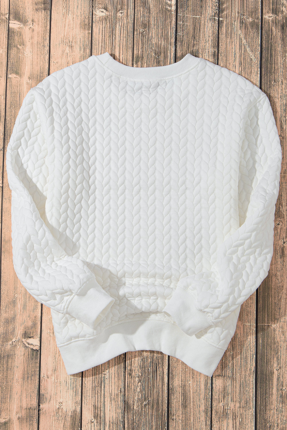 White Merry And Bright Cable Knit Pullover Sweatshirt