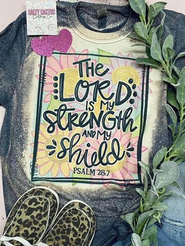 Kids The Lord Is My Strength Grey Bleached Tee