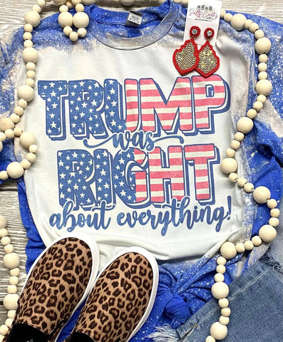 Trump Was Right About Everything Blue Bleached Tee