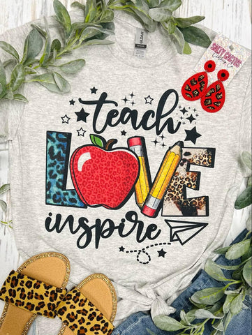 Teach Love Inspire Apple Grey Tee