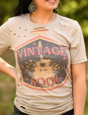 Vintage Rock Tan Tee