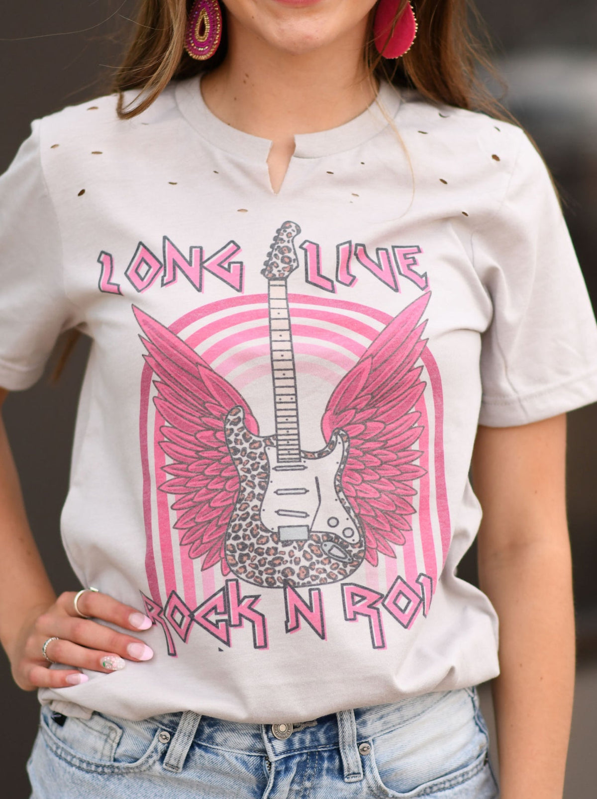 Long Live Rock N Roll Stone Grey Tee