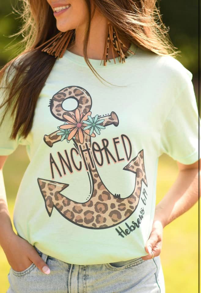 Anchored Leopard Mint Tee