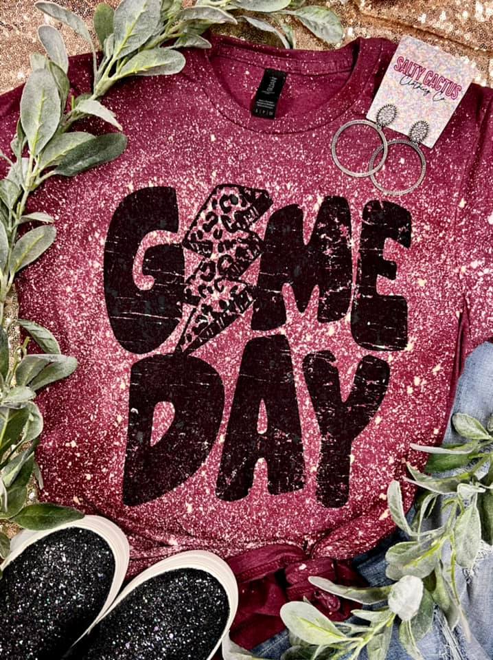 Kids Game Day Lightning Bolt Splatter Bleached Tees