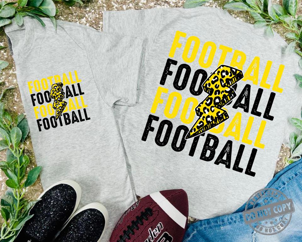 Lightning Bolt Leopard FOOTBALL Grey Tees