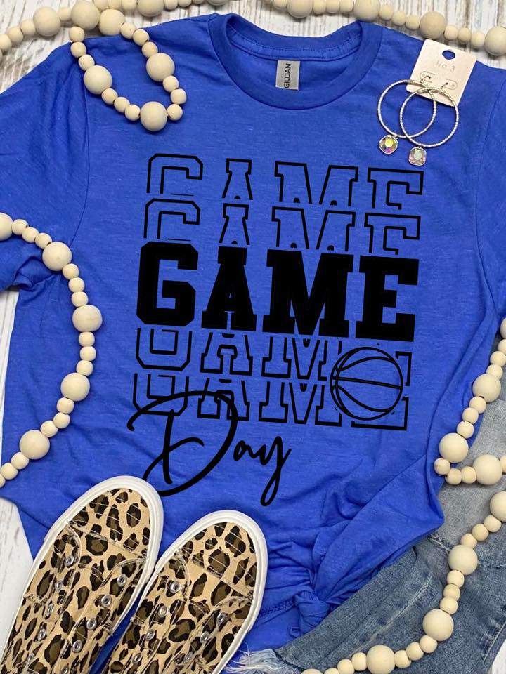 *RTS 5-7 Bus Days* Game Day Game Day Basketball Colorful Tees