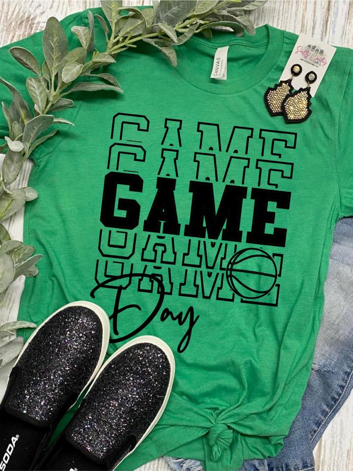 *RTS 5-7 Bus Days* Game Day Game Day Basketball Colorful Tees