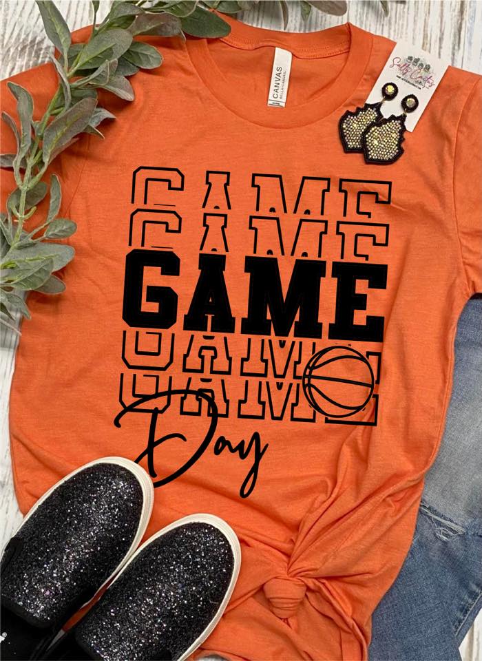 *RTS 5-7 Bus Days* Game Day Game Day Basketball Colorful Tees