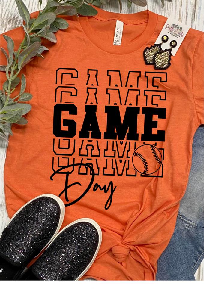 Game Day Game Day Baseball/Softball Colorful Tees