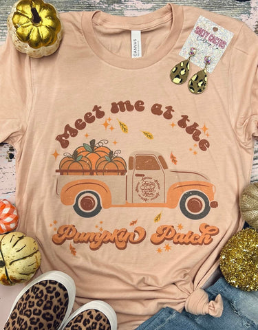 Meet Me at the Pumpkin Patch Peach Tee