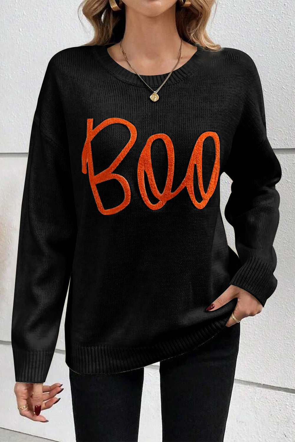 Halloween Boo Soft Knitted Sweater