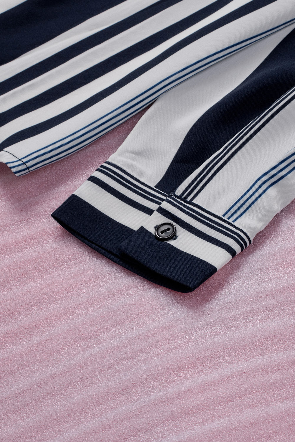 White Navy Striped Modern Women Shirt