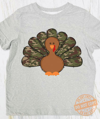 Turkey Camo Ash Grey Tee