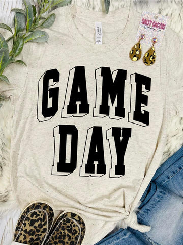 Game Day All Black Oatmeal Tee