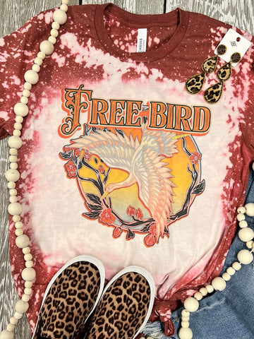 Free Bird Clay Bleached Tee