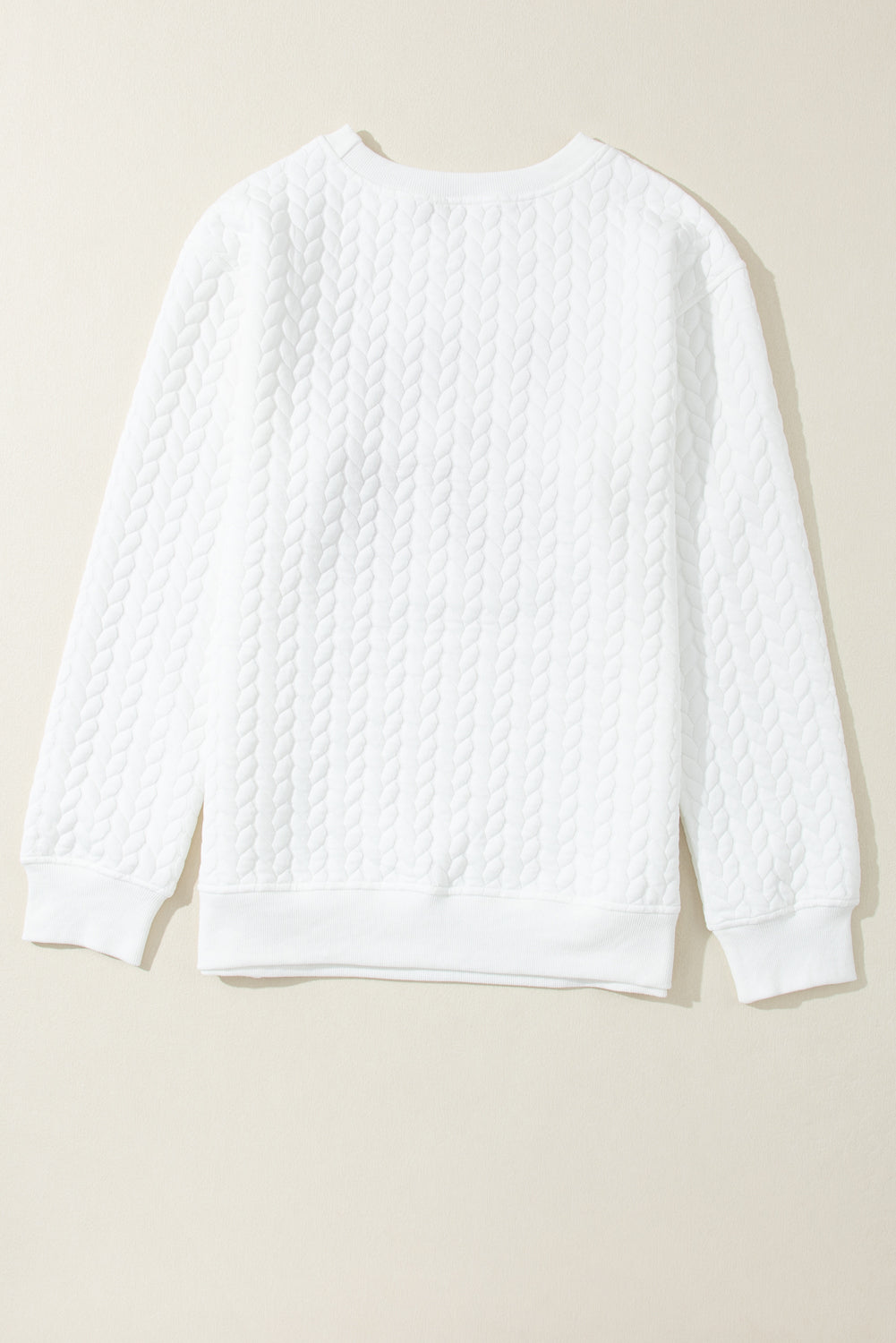 White Merry And Bright Cable Knit Pullover Sweatshirt