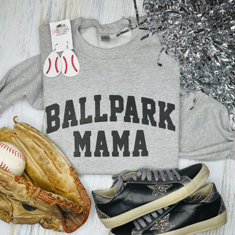 *PUFF* Ballpark Mama Oxford Grey Tee