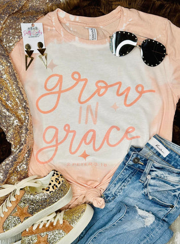 Grow in Grace Bleached Peach Tee