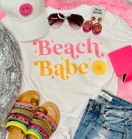 Beach Babe Sunshine White Tee