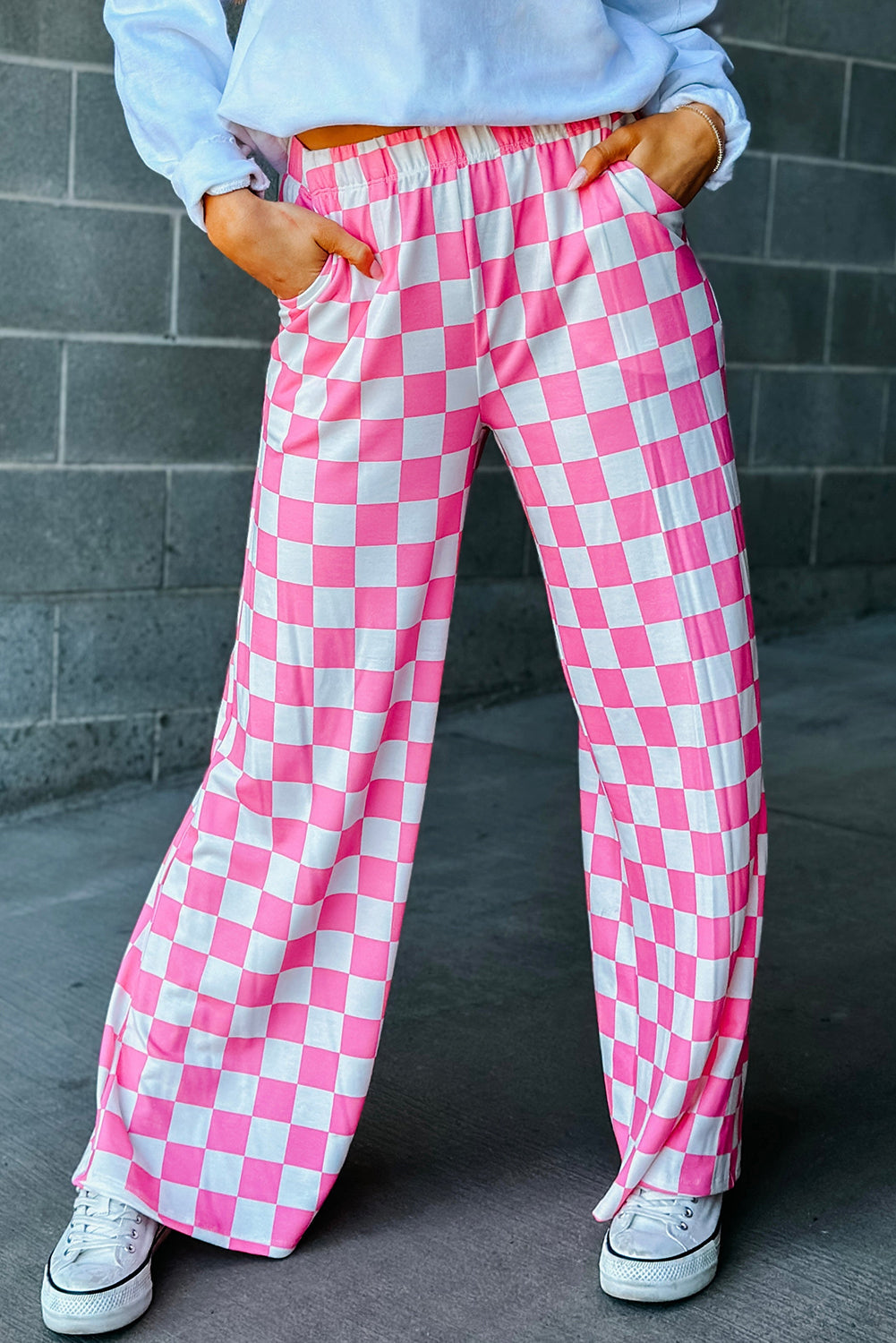 (Pre order/9.26)Checked High Waist Wide Leg Pants