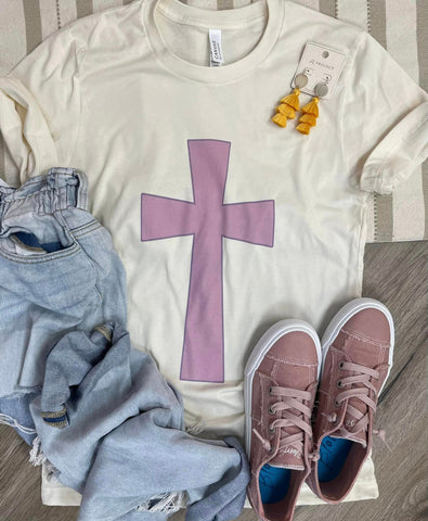 Purple Cross Graphic Tee, Faith