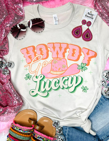 Howdy Go Lucky Tan Tee