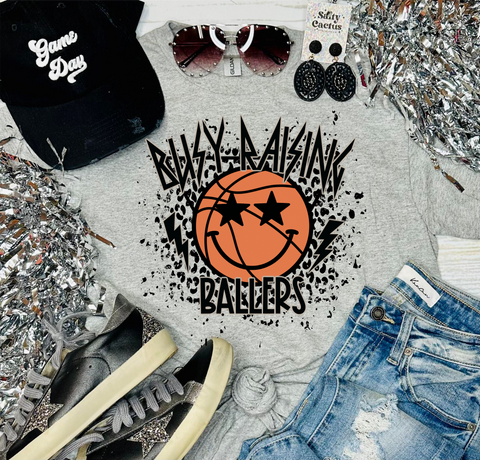 Busy Raising Ballers Basketball Trendy Ash Tee