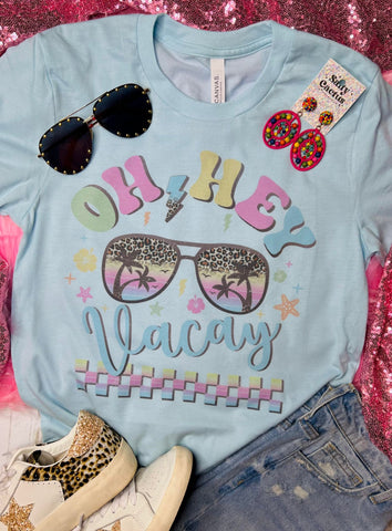 Oh Hey Vacay Sunglasses Ice Blue Bella