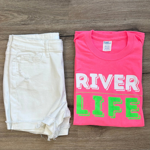 River Life Neon Graphic Tee