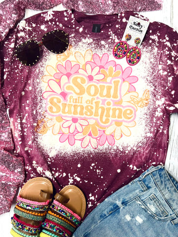 Soul Of Sunshine Maroon Bleached Tee