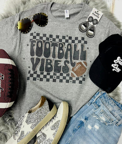 Football Vibes Checkered Oxford Grey Tee