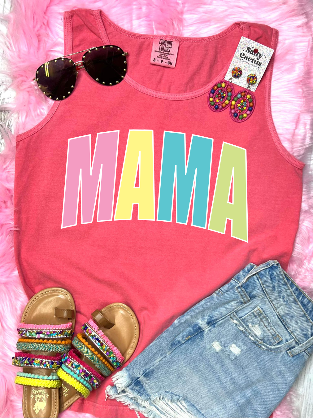 *DTG* Mama Colorful Comfort Color Tanks