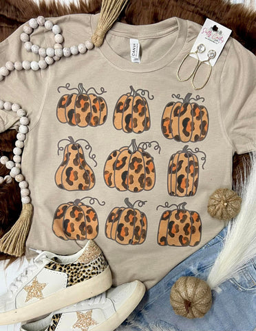 Leopard Pumpkins Tan Tee