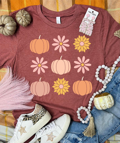 *DTG* Pumpkin Sunflower Clay Tee